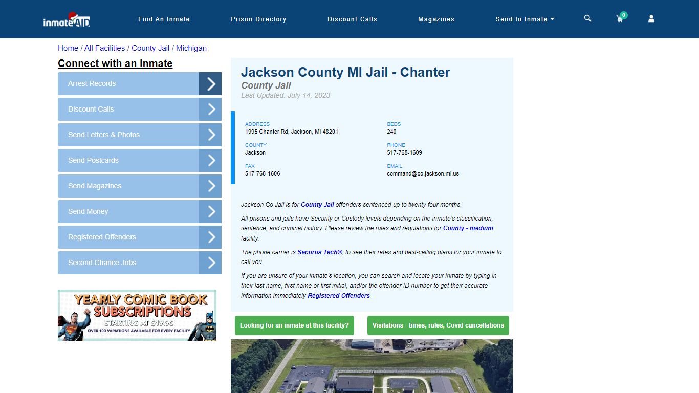 Jackson County MI Jail - Chanter - Inmate Locator - Jackson, MI